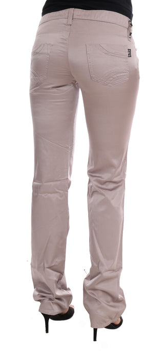 Chic Beige Slim Fit Designer Jeans - Luxury for You