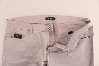 Chic Beige Slim Fit Designer Jeans - Luxury for You