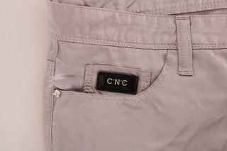 Chic Beige Slim Fit Designer Jeans - Luxury for You