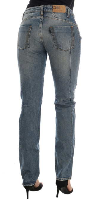 Chic Blue Slim Fit Designer Jeans - Luxury for You