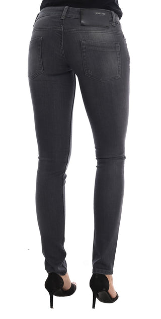 Sleek Gray Slim-fit Designer Jeans - Luxury for You