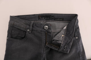 Sleek Gray Slim-fit Designer Jeans - Luxury for You