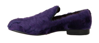 Plush Purple Sheep Fur Loafers - Luxury for You