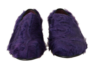 Plush Purple Sheep Fur Loafers - Luxury for You