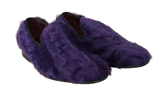 Plush Purple Sheep Fur Loafers - Luxury for You