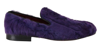 Plush Purple Sheep Fur Loafers - Luxury for You