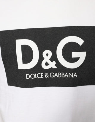 White Cotton Dg Logo Print Casual T-shirt