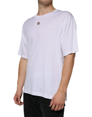 White Metal Dg Logo Cotton Short Sleeves T-shirt