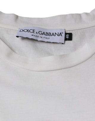 White Cotton Dg Logo Print Casual T-shirt