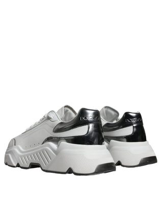 White Silver Daymaster Leather Sneakers Shoes