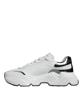 White Silver Daymaster Leather Sneakers Shoes