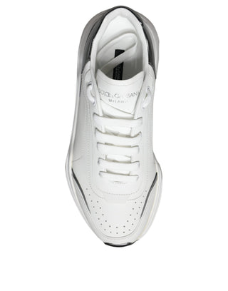 White Silver Daymaster Leather Sneakers Shoes