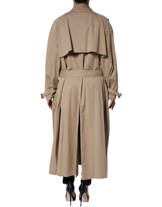 Khaki Double Breasted Trench Coat Jacket