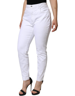 White Cotton Stretch Audrey Skinny Jeans