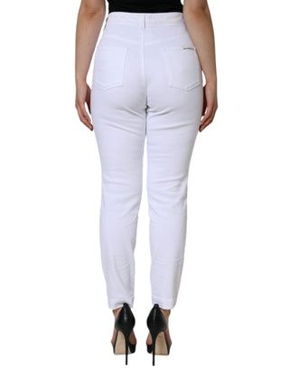 White Cotton Stretch Audrey Skinny Jeans