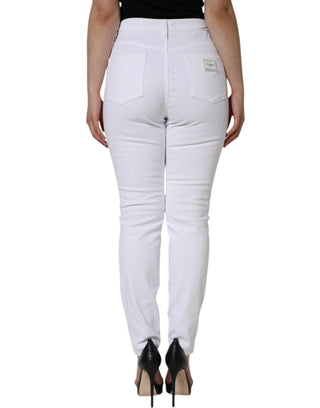 White Cotton Stretch Audrey Skinny Jeans