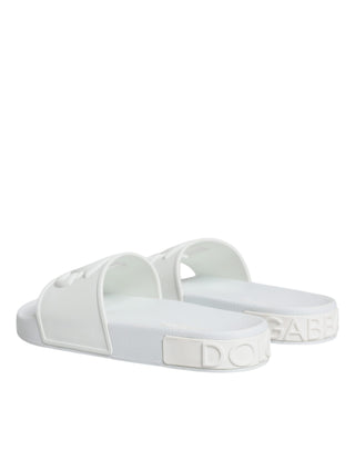 White Rubber Slides Sandals Beachwear Shoes