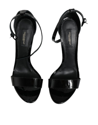 Black Keira Heels Ankle Strap Sandals Shoes