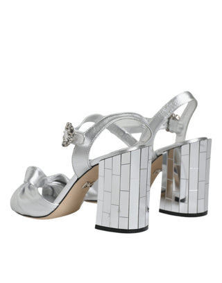 Silver Mirror Heels Keira Sandals Shoes