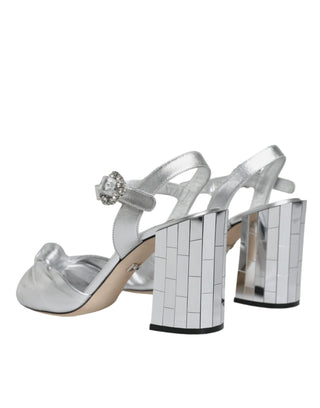 Silver Mirror Heels Keira Sandals Shoes