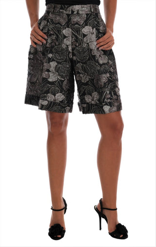 Elegant High-waist Brocade Shorts - Luxury for You