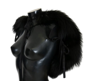 Elegant Black Silver Fox Fur Wrap Scarf - Luxury for You