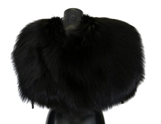 Elegant Black Silver Fox Fur Wrap Scarf - Luxury for You