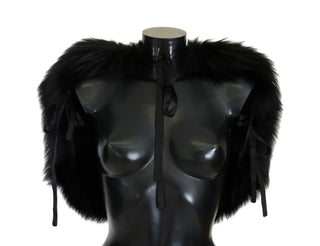 Elegant Black Silver Fox Fur Wrap Scarf - Luxury for You