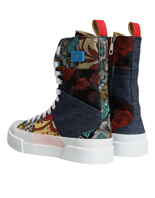 Multicolor Patchwork Logo High Top Sneakers Shoes