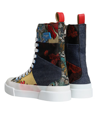 Multicolor Patchwork Logo High Top Sneakers Shoes