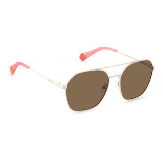 Beige Stainless Steel Sunglasses