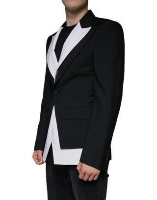 Black White Single Breasted Dress Blazer