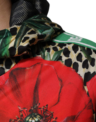 Multicolor Leopard Floral Hooded Jacket