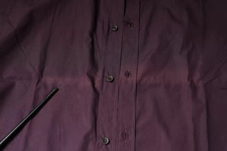 Dark Violet Cotton Dress Gold Men Formal Shirt