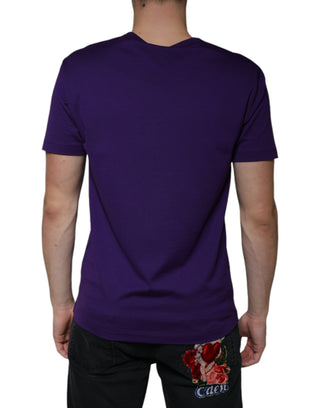 Purple Dg Logo Cotton Crew Neck T-shirt