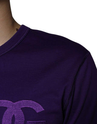 Purple Dg Logo Cotton Crew Neck T-shirt