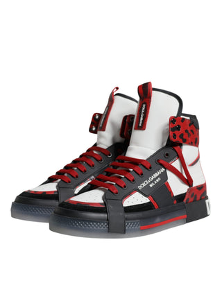 Multicolor Leather High Top Sneakers Shoes