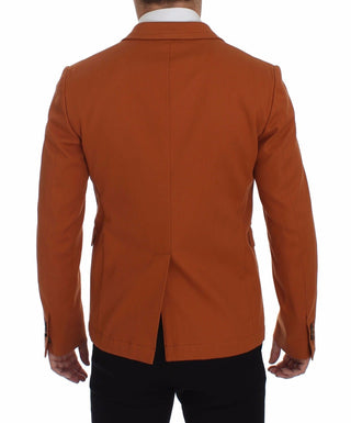 Elegant Orange Casual Cotton Blend Blazer - Luxury for You