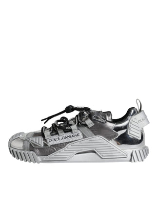 Silver Polyester Ns1 Low Top Sneakers Shoes