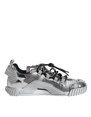 Silver Polyester Ns1 Low Top Sneakers Shoes