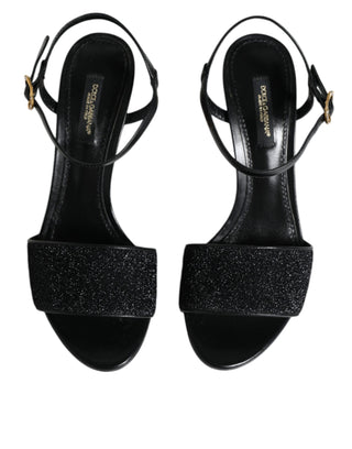 Black Keira Heels Ankle Strap Sandals Shoes