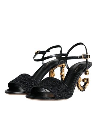 Black Keira Heels Ankle Strap Sandals Shoes