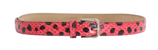 Polka Dot Snakeskin Belt With Silver Buckle - Luxury for You