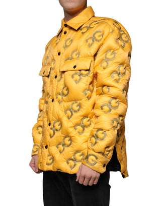 Yellow Logo Padded Buttoned Blouson Jacket