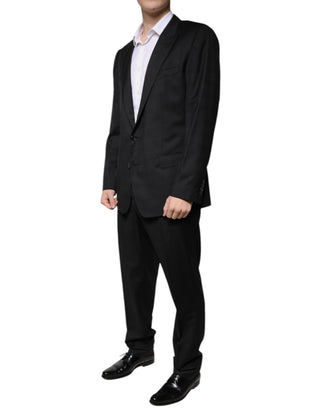 Black Wool Single Breasted Formal Suit