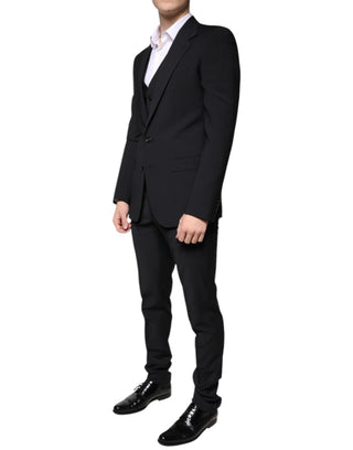 Black Wool Martini Formal 3 Piece Suit