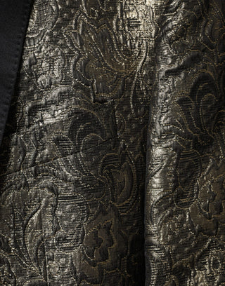 Gold Sicilia Jacquard Single Breasted Coat Blazer