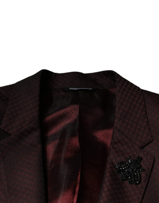 Maroon Deck Card Crown 2 Piece Formal Suit