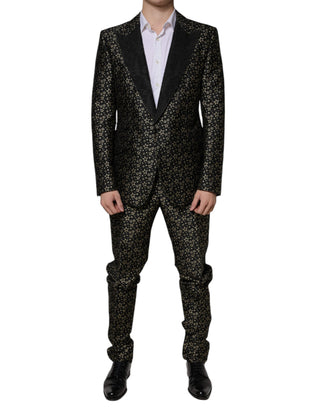 Black Stars Jacquard Sicilia 2 Piece Suit