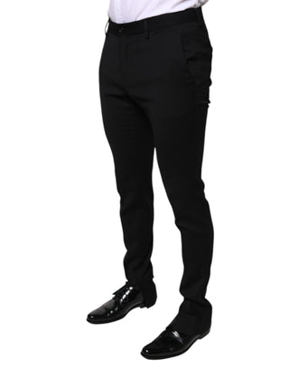 Black Wool Skinny Formal Dress Pants